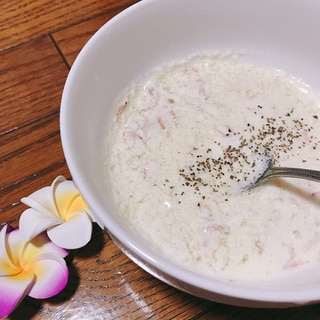 [レンジ]豆乳とろ〜り海老スープ＊黒酢&乾燥エビ